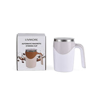 Livmore White Automatic Magnetic Stirring Cup (380 ml)