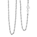 Italian Fancy Link Chain Necklace in Rhodium Over Sterling Silver 9.87 Grams 20 Inches - Sticky add to cart bar