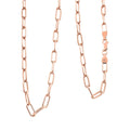 Italian Paper Clip Chain Necklace in 14K Rose Gold Over Sterling Silver 14.94 Grams 20 Inches - Sticky add to cart bar
