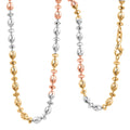 Italian 14K YRG Over and Sterling Silver Moon-cut Beaded Chain Necklace (20 Inches) (15.86 Grams) - Sticky add to cart bar
