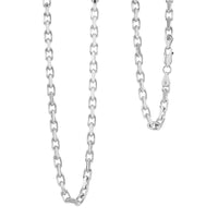 Italian Chain Necklace in Rhodium Over Sterling Silver 34.19 Grams 24 Inches
