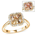 Luxoro AAA Asscher Cut Turkizite and Diamond G-H I2 3.45 ctw Ring in 10K Yellow Gold - Sticky add to cart bar