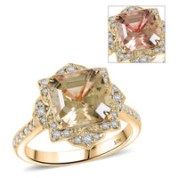 Luxoro 10K Yellow Gold AAA Turkizite, Diamond (G-H, I2) (0.45 cts) Ring (Size 10.0) 4.70 ctw