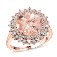 Luxoro 10K Rose Gold AAA Marropino Morganite, Diamond (G-H, I2) (0.56 cts) Ring (Size 10.0) (4.33 g) 4.84 ctw
