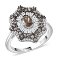 D'Joy Madagascar Color Change Garnet and White Zircon 2.25 ctw Ring in Rhodium Over Sterling Silver (Size 10.0) - Sticky add to cart bar