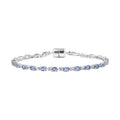 D'Joy Tanzanite 4.10 ctw Bracelet in Rhodium Over Sterling Silver (7.00 In) - Sticky add to cart bar