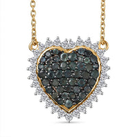 D'Joy Narsipatnam Alexandrite and White Zircon Eternal Love Necklace 18-20 Inches in 18K Vermeil Yellow Gold Over Sterling Silver