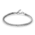 Italian Twisted Omega Chain Bracelet in Sterling Silver (7.25 In) 9.08 Grams - Sticky add to cart bar