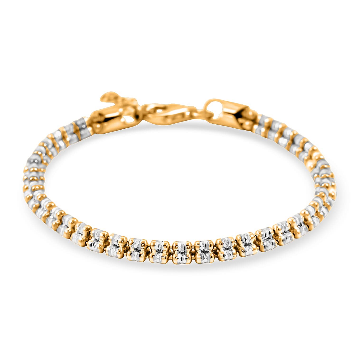 Italian 14K YG Over and Sterling Silver Chain Bracelet (7.00 In) (8.17 g)