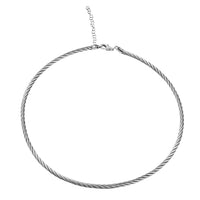 Italian Twisted Omega Chain Necklace in Sterling Silver 20.21 Grams 17 Inches