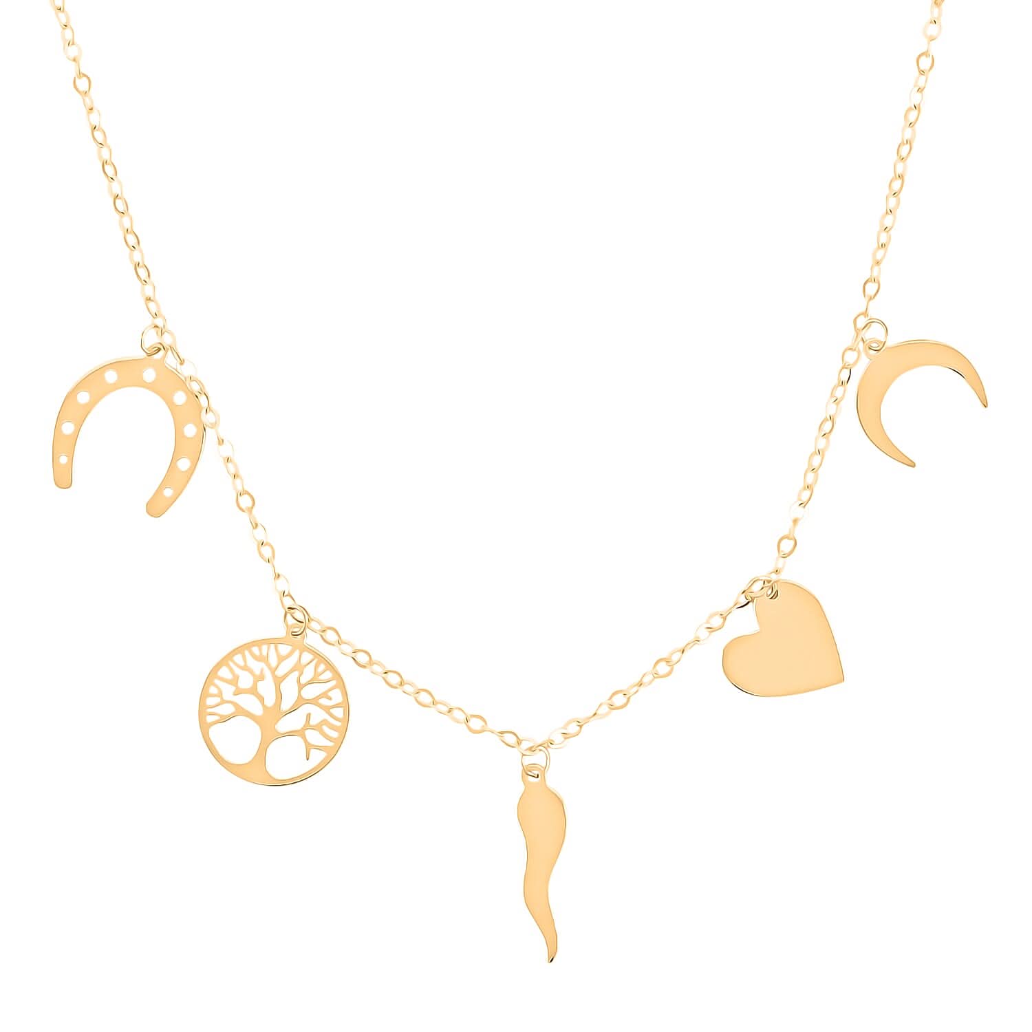 10K Yellow Gold Lucky Charms Necklace (18-20 Inches) (1.5 g)