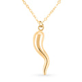 Italian Horn Pendant Necklace in 10K Yellow Gold 1.39 Grams 18-20 Inches - Sticky add to cart bar