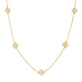 10K Yellow Gold Clover Stations Necklace (20 Inches) (1.25 g) - Sticky add to cart bar