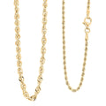Italian 10K Yellow Gold Graduated Mirror Rope Necklace 20 Inches 3 Grams - Sticky add to cart bar