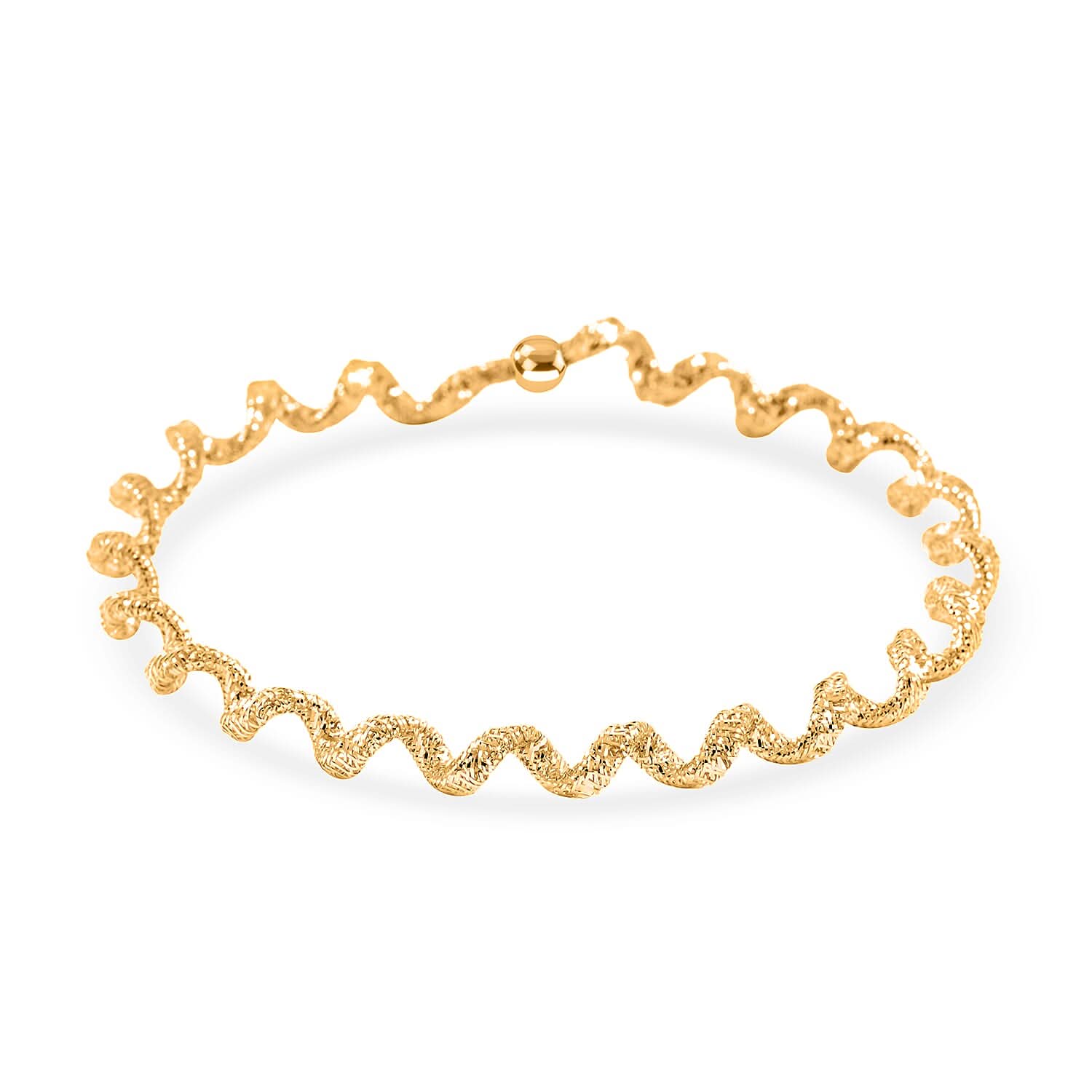 Italian Adjustable 18K Yellow Gold Mesh Stretch Bangle Bracelet (2 g)