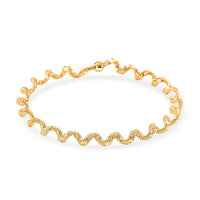 Italian Adjustable 18K Yellow Gold Mesh Stretch Bangle Bracelet (2 g)