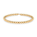 10K Yellow Gold 4mm Bead Flex Bangle Bracelet (Adjustable) 2.80g Included Titanium Weight - Sticky add to cart bar