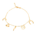 10K Yellow Gold Lucky Charms Chain Bracelet (7-7.5In) (1 g) - Sticky add to cart bar