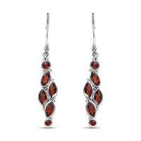 Sajen Silver Mozambique Garnet 6.70 ctw Earrings in Rhodium Over Sterling Silver