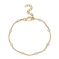 D'Joy Pearl Station Necklace 18-20 Inches in 18K Vermeil Yellow Gold Over Sterling Silver - Sticky add to cart bar
