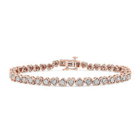 White Diamond 0.25 ctw Bracelet in 14K Rose Gold Over Sterling Silver (7.25 In)