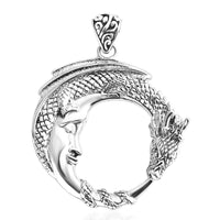 D'Joy Bali Legacy Moon with Dragon Pendant without Chain in Sterling Silver 8.30 Grams