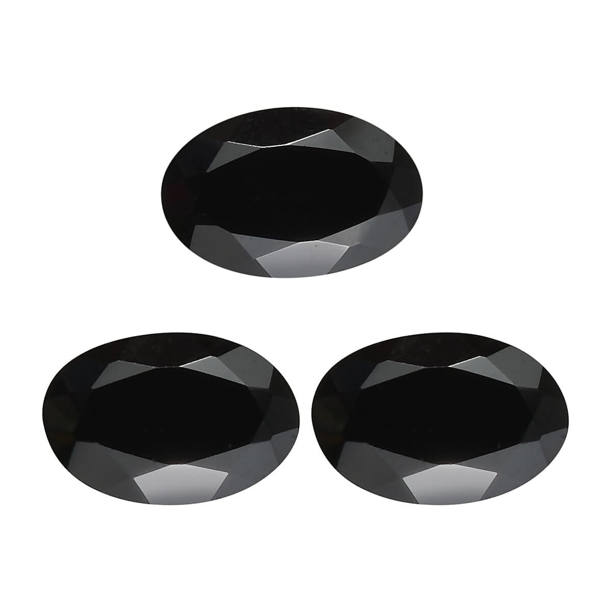Black Tourmaline Set of 3 (Ovl 6x4 mm) 1.66 ctw