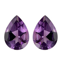 Bolivian Amethyst Set of 2 (Pear 7x5 mm) 1.07 ctw Loose Gemstone
