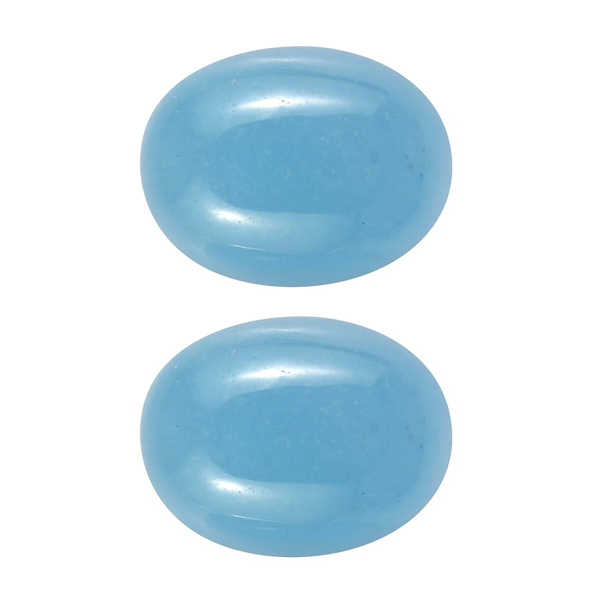 Dyed Light Blue Color Jade Set of 2 (Ovl 8x6 mm) 3.08 ctw Loose Gemstone