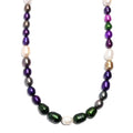 Freshwater Pearl and Multi Color Dyed Pearl Necklace in Platinum Bond 18 Inches - Sticky add to cart bar