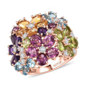 GP Multi Gemstone Ring in 18K Vermeil RG Over Sterling Silver (Size 10.0) 10.50 ctw - Sticky add to cart bar