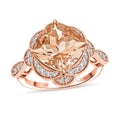 Luxoro AAA Marropino Morganite and G-H I2 Diamond 7.00 ctw Ring in 10K Rose Gold 4.74 Grams - Sticky add to cart bar