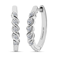 Luxuriant Lab Grown Diamond E-F VS Hoop Earrings in 10K White Gold 0.30 ctw