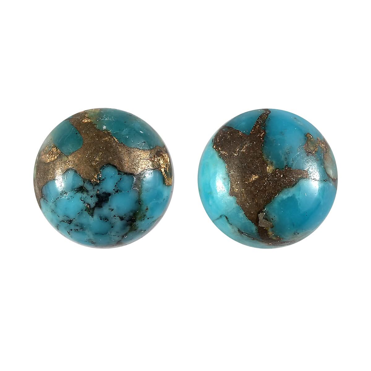 Mojave Blue Turquoise Set of 2 (Rnd 6 mm) 1.61 ctw Loose Gemstone