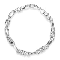 D'Joy Sterling Silver Fancy Knotted Bond Chain Bracelet (7.25 In) 7.90 Grams