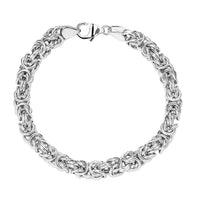 D'Joy Sterling Silver Byzantine Weave Chain Bracelet (7.25 In) 13.30 Grams