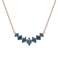 Luxuriant Lab Grown Blue Diamond (IR) VS 1.00 ctw Necklace in 18K Vermeil Rose Gold Over Sterling Silver 20 Inches