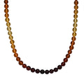 Shades of Amber Beaded Necklace in Rhodium Over Sterling Silver 20 Inches - Sticky add to cart bar
