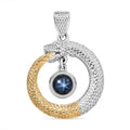 D'Joy Blue Star Sapphire (DF) 1.70 ctw Ouroboros Pendant without Chain in 14K YG and Rhodium Over Sterling Silver - Sticky add to cart bar