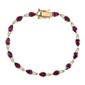 D'Joy Orissa Rhodolite Garnet, White Zircon Bracelet in 18K Vermeil YG Over Sterling Silver (7.00 In) 9.80 ctw - Sticky add to cart bar