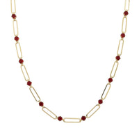 Ruby Color Austrian Crystal Necklace (20-22 Inches) in Goldtone