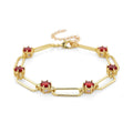 Ruby Color Austrian Crystal Bracelet in Goldtone (7.5-9.5In) - Sticky add to cart bar