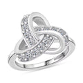 Luxuriant Lab Grown Diamond G-H SI 0.50 ctw Knot Ring in Rhodium Over Sterling Silver - Sticky add to cart bar