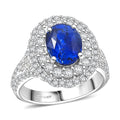 Chairman Collection Certified & Appraised Rhapsody AAAA Ceylon Blue Sapphire and E-F VS Diamond 4.75 ctw Ring in 950 Platinum (Size 7.0)  10.48 Grams - Sticky add to cart bar