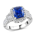 Chairman Collection Certified & Appraised Rhapsody AAAA Ceylon Blue Sapphire and E-F VS Diamond 4.21 ctw Ring in 950 Platinum (Size 7.0)  10.67 Grams - Sticky add to cart bar
