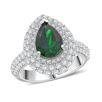 Chairman Collection Certified & Appraised Rhapsody 950 Platinum AAAA Tsavorite Garnet, Diamond (E-F, VS) Ring (Size 7.0) (11.68 g) 4.16 ctw