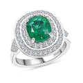 Certified & Appraised Rhapsody AAAA Kagem Zambian Emerald and E-F VS Diamond 3.45 ctw Ring in 950 Platinum (Size 7.0)  13.42 Grams - Sticky add to cart bar