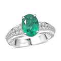 Certified & Appraised Rhapsody AAAA Kagem Zambian Emerald and E-F VS Diamond 3.35 ctw Ring in 950 Platinum (Size 7.0)  11.33 Grams - Sticky add to cart bar