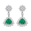 Chairman Vault Collection Certified & Appraised Rhapsody AAAA Kagem Zambian Emerald and E-F VS Diamond 4.05 ctw Earrings in 950 Platinum 9.93 Grams - Sticky add to cart bar