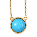 D'Joy Sleeping Beauty Turquoise 2.40 ctw Fancy Necklace in 18K Vermeil Yellow Gold Over Sterling Silver 20 Inches - Sticky add to cart bar